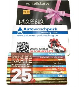 Gutscheinkarten in verschiedenen Branchen