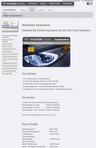 Die Kundenkarte auf der Website von Autohaus Hyundai Weber & Diel