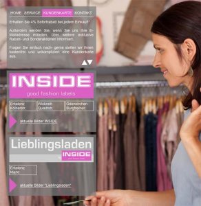 Die Kundenkarte im Web von Modehaus Inside