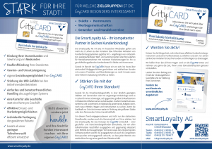 CityCARD Infoflyer für Städte, Kommunen und Werbegemeinschaften