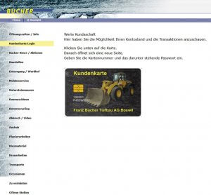 Die Kundenkarte von Bucher Tiefbau auf der Webseite