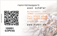 Die Kundenkarte von Renn+Bikesport Axel Schäfer