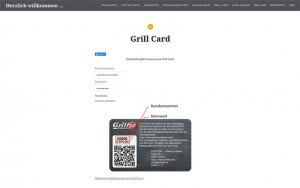 Die Kundenkarte vom Schnellrestaurant Grill STOP auf der Webseite